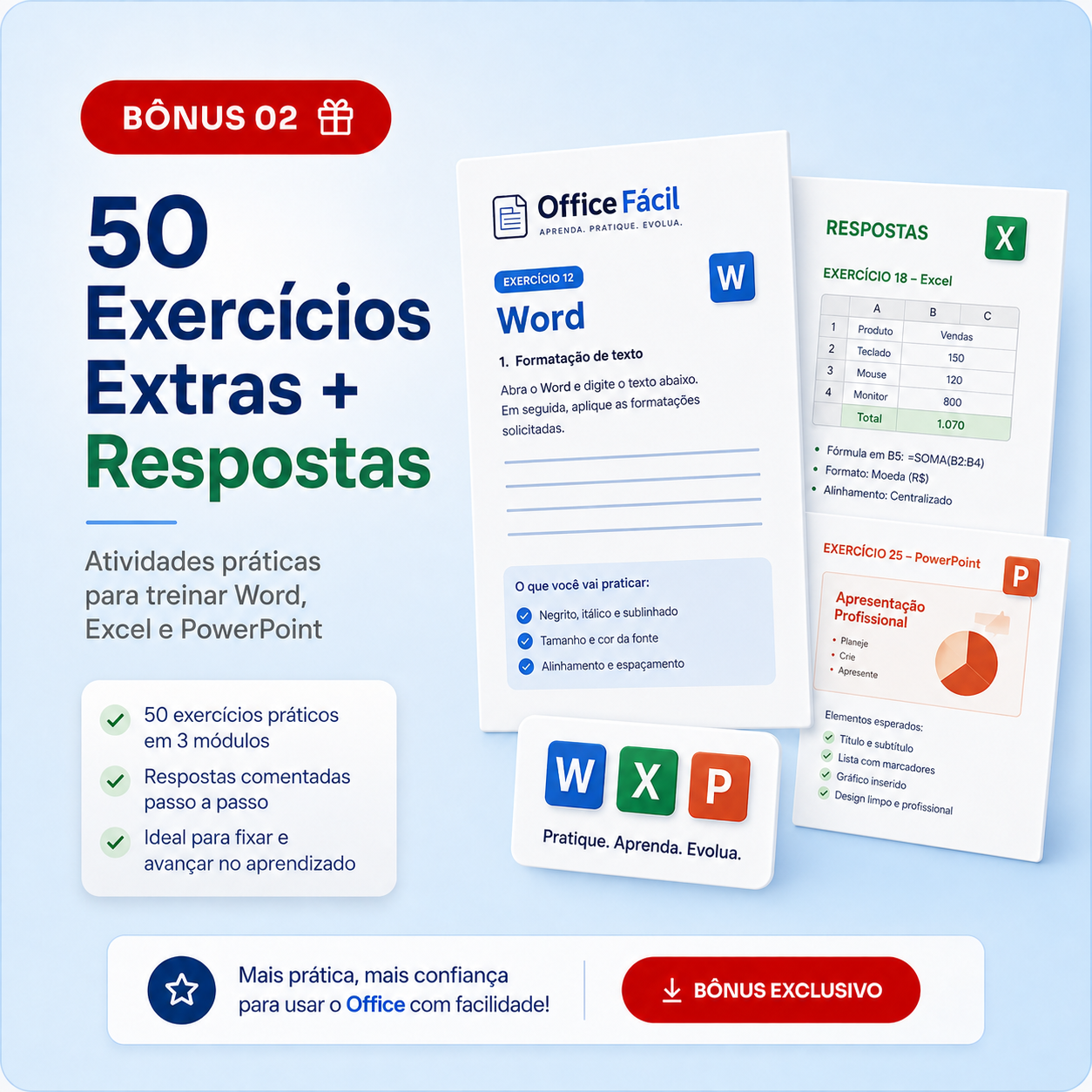 50 Exercícios Extras + Respostas