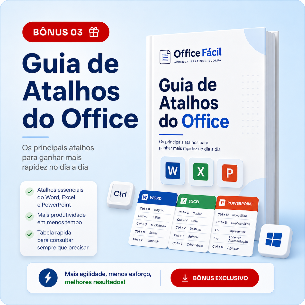 Guia de Atalhos do Office para o dia a dia